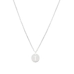 Disc Initial Necklace Sterling Silver / T