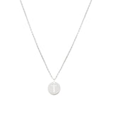 Disc Initial Necklace Sterling Silver / T