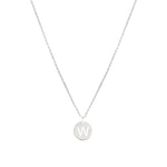 Disc Initial Necklace Sterling Silver / W