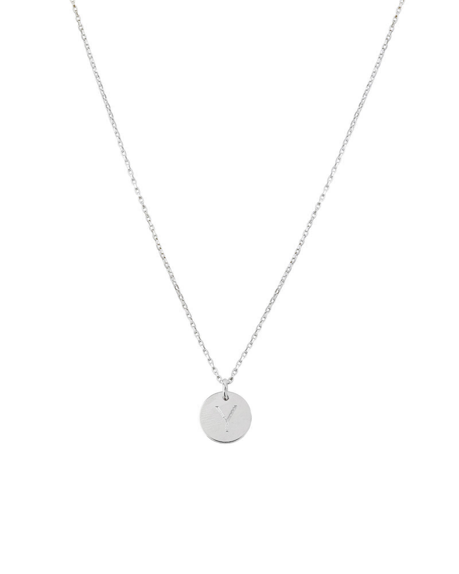 Disc Initial Necklace Sterling Silver / Y