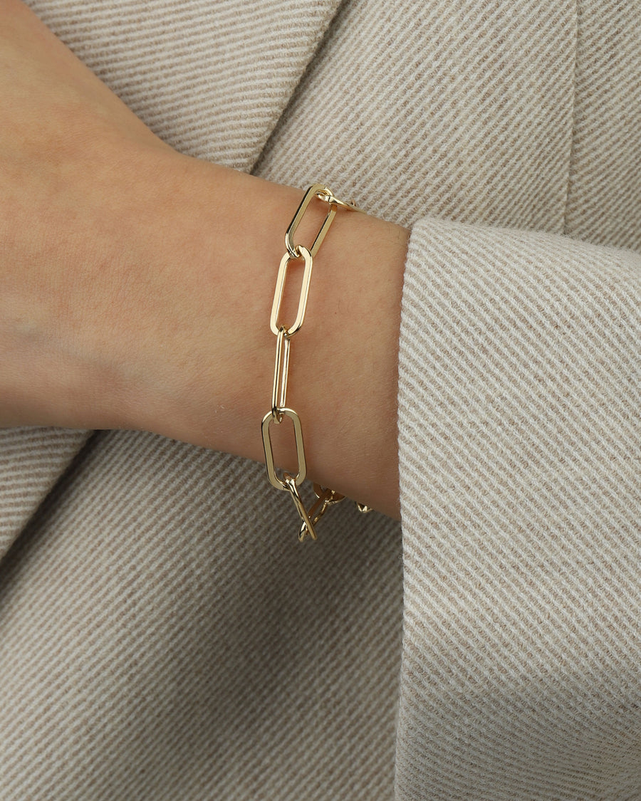 1948-Paperclip Chain Bracelet | XXL-Bracelets-14k Gold Filled-Blue Ruby Jewellery-Vancouver Canada