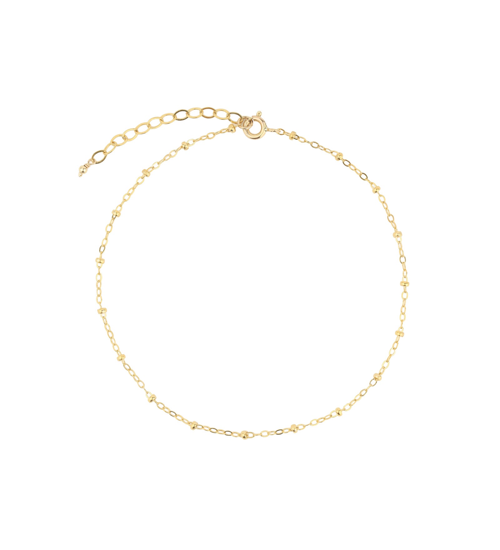 1948-Satellite Cable Chain Anklet-Anklets-14k Gold Filled-Blue Ruby Jewellery-Vancouver Canada
