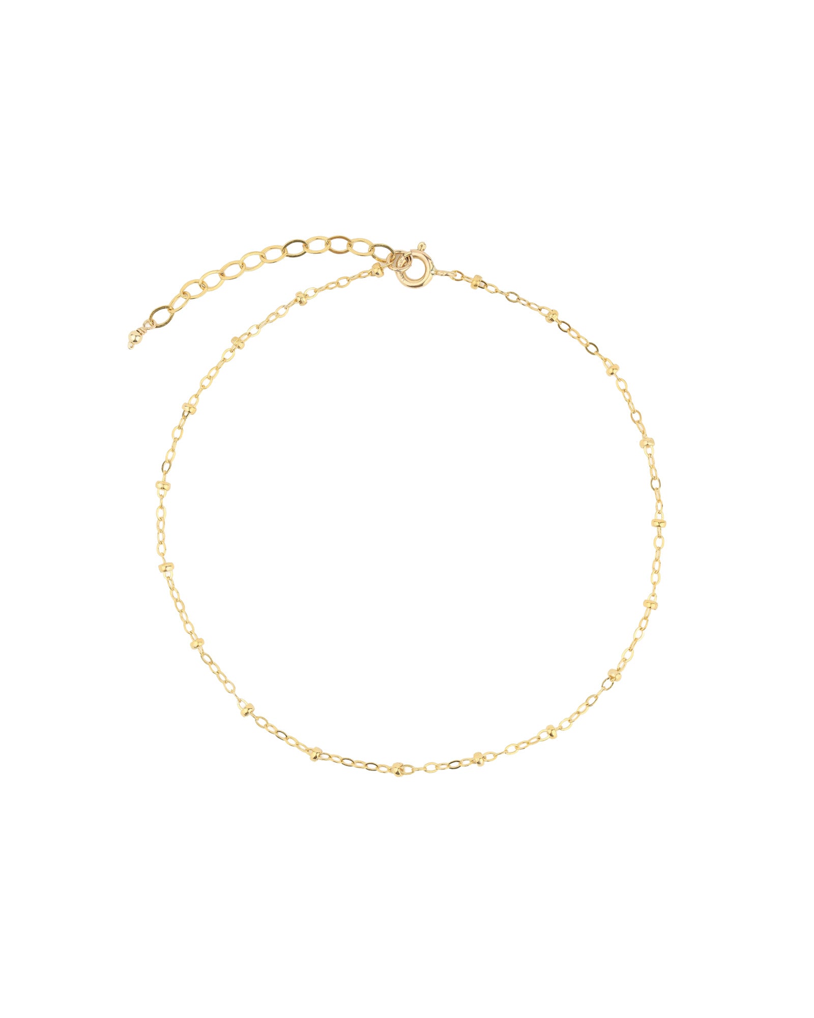 1948-Satellite Cable Chain Anklet-Anklets-14k Gold Filled-Blue Ruby Jewellery-Vancouver Canada