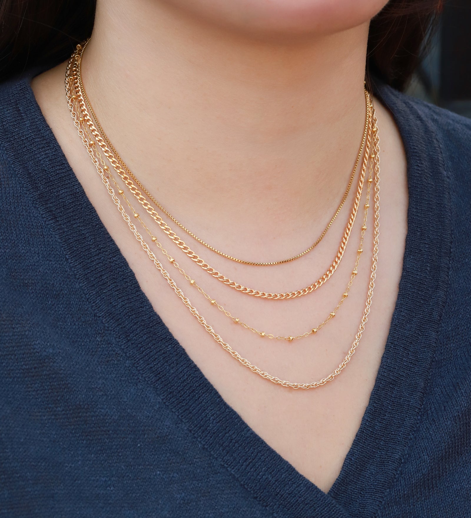 1948-Satellite Cable Chain Necklace-Necklaces-Blue Ruby Jewellery-Vancouver Canada