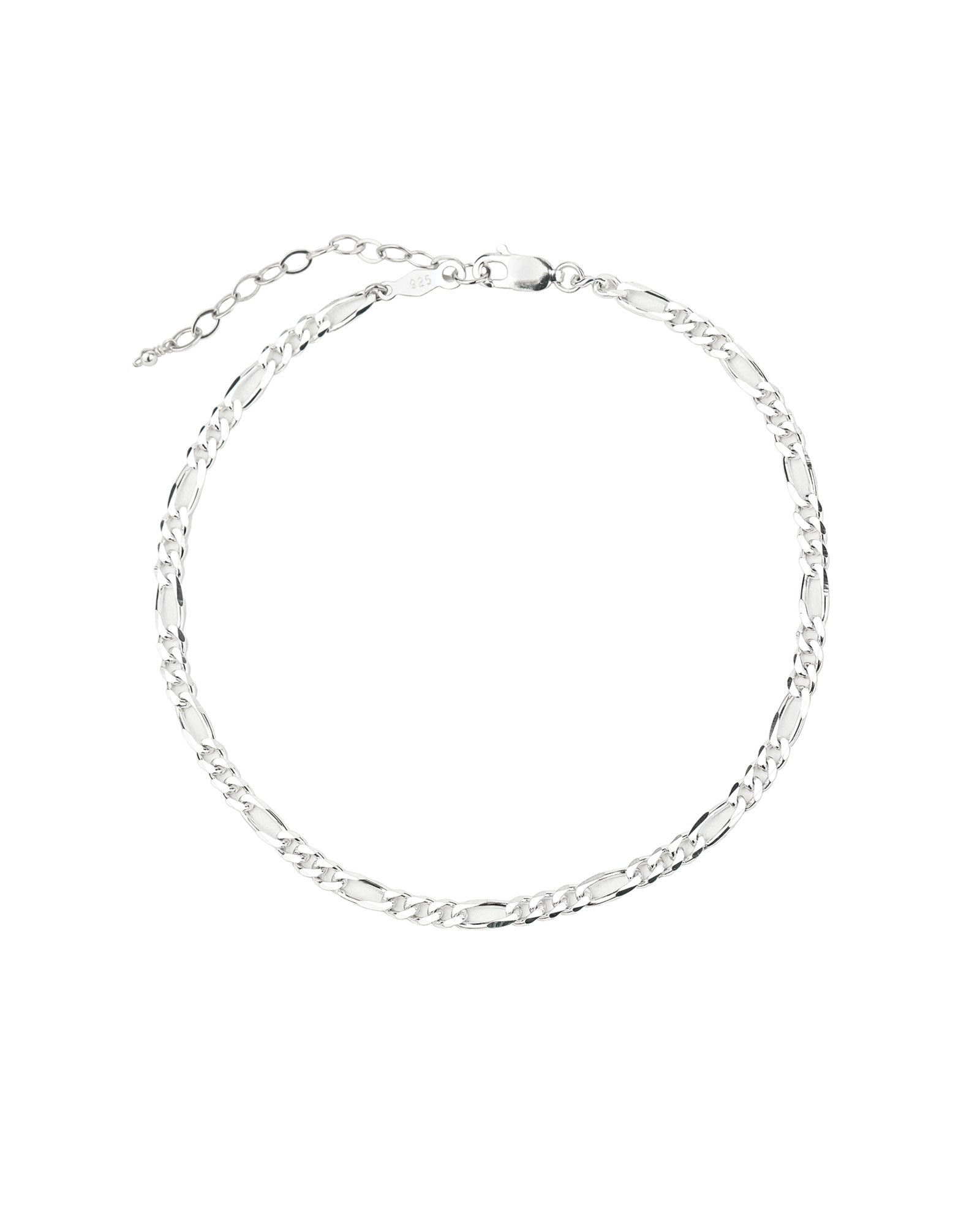Figaro Chain Anklet | Large Sterling Silver