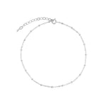 1948-Satellite Cable Chain Anklet-Anklets-Sterling Silver-Blue Ruby Jewellery-Vancouver Canada