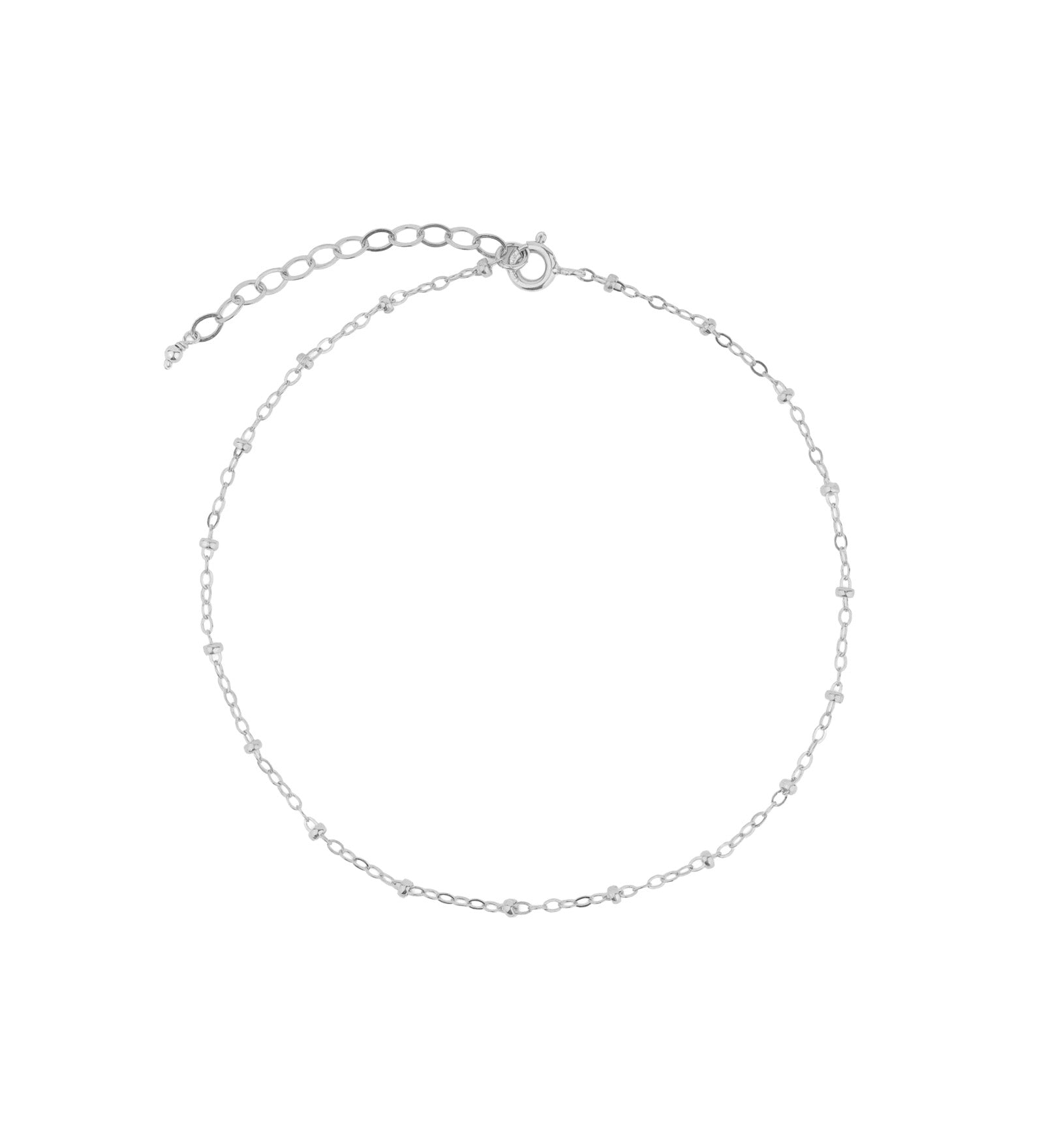 1948-Satellite Cable Chain Anklet-Anklets-Sterling Silver-Blue Ruby Jewellery-Vancouver Canada