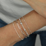 1948-Square Satellite Chain Bracelet-Bracelets-Sterling Silver-Blue Ruby Jewellery-Vancouver Canada