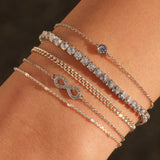 1948-Square Satellite Chain Bracelet-Bracelets-Blue Ruby Jewellery-Vancouver Canada