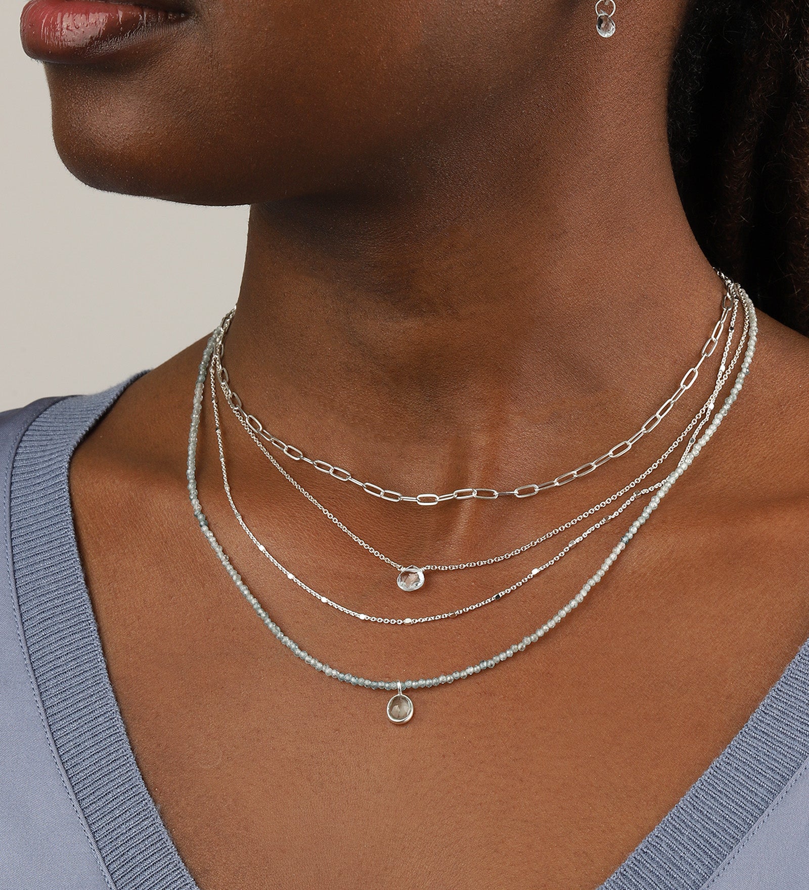 1948-Square Satellite Chain Necklace-Necklaces-Blue Ruby Jewellery-Vancouver Canada