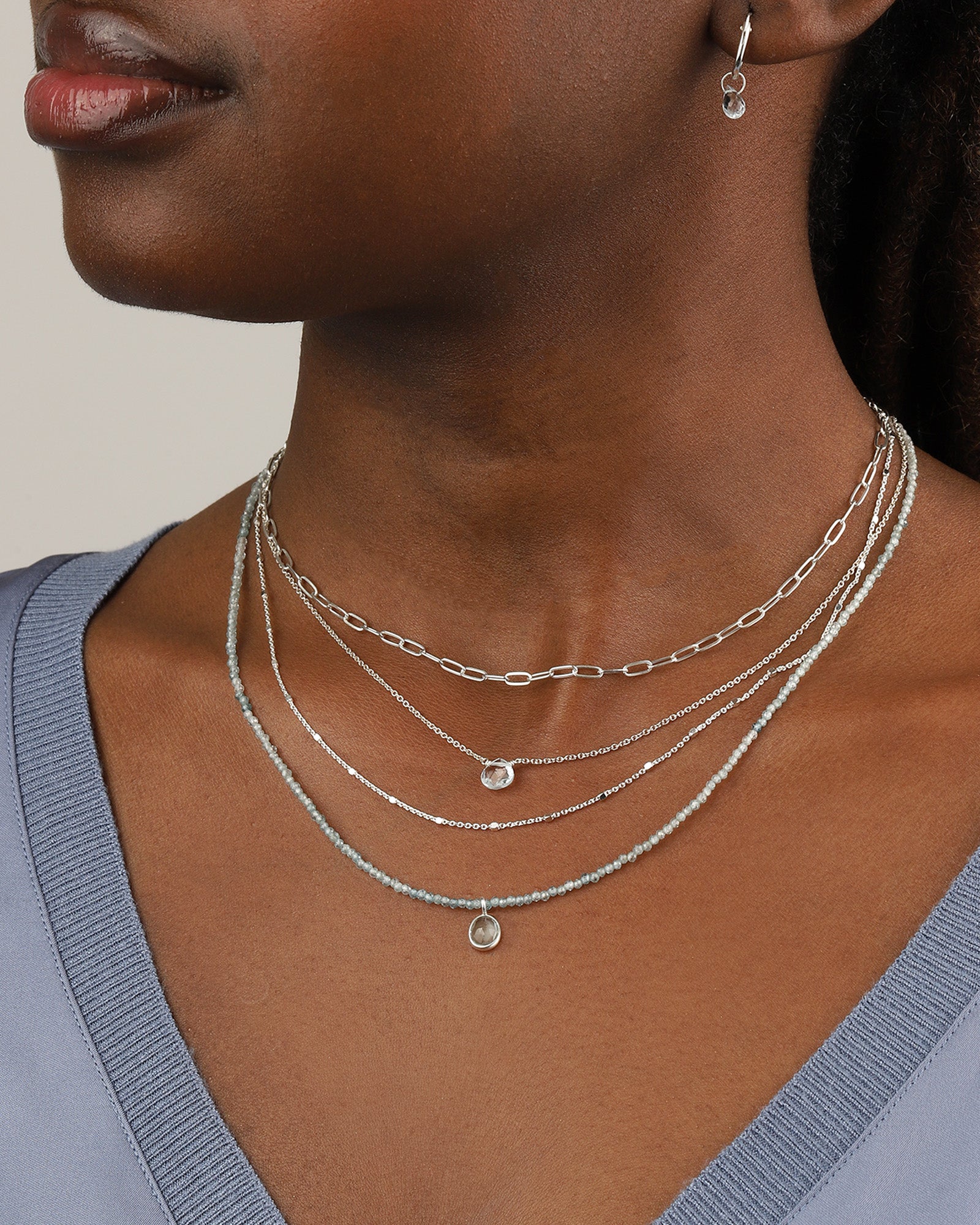 1948-Square Satellite Chain Necklace-Necklaces-Blue Ruby Jewellery-Vancouver Canada