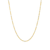 1948-Enamel Beaded Chain Necklace-Necklaces-14k Gold Filled, White Enamel-Blue Ruby Jewellery-Vancouver Canada