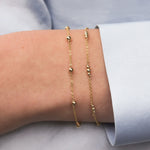 1948-Beaded Station Bracelet-Bracelets-14k Gold Filled-Blue Ruby Jewellery-Vancouver Canada