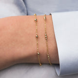 1948-Beaded Station Bracelet-Bracelets-14k Gold Filled-Blue Ruby Jewellery-Vancouver Canada
