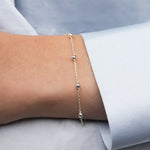 1948-Beaded Station Bracelet-Bracelets-Sterling Silver-Blue Ruby Jewellery-Vancouver Canada
