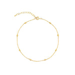 Beaded Station Anklet 14k Gold Filled