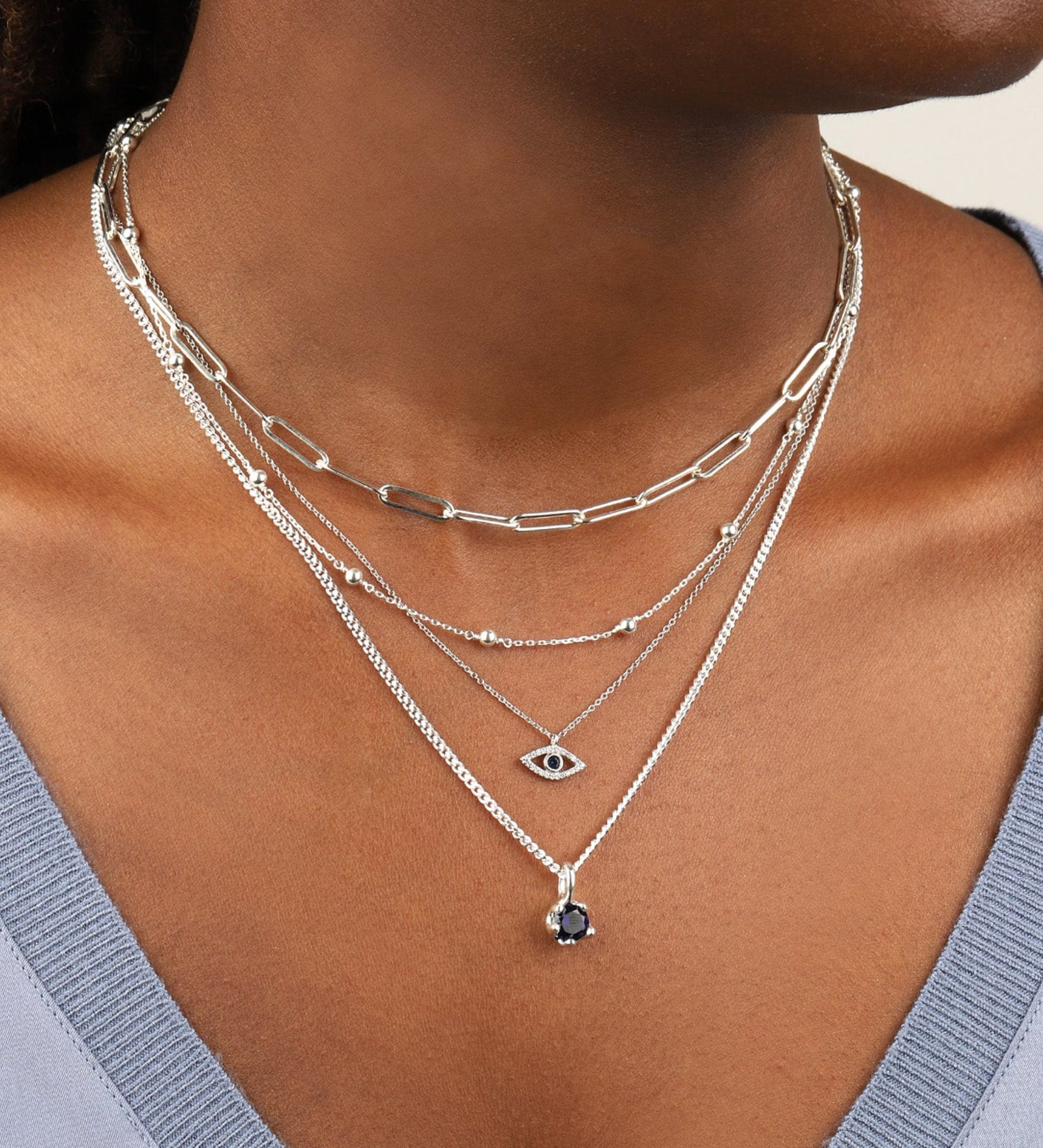 1948-Beaded Station Necklace-Necklaces-Blue Ruby Jewellery-Vancouver Canada