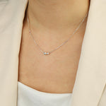 2 Bead Toi Et Moi Necklace Sterling Silver