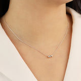 1948-2 Bead Toi Et Moi Necklace-Necklaces-Blue Ruby Jewellery-Vancouver Canada