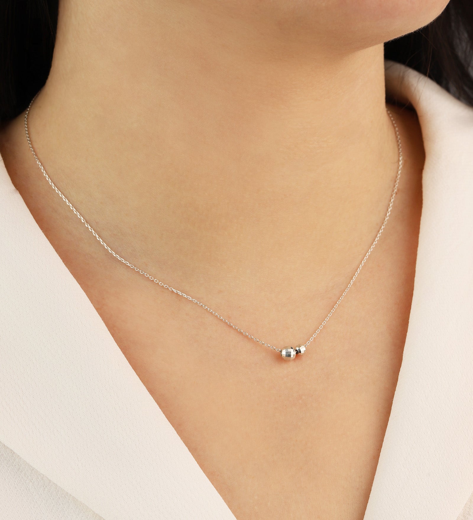 1948-2 Bead Toi Et Moi Necklace-Necklaces-Blue Ruby Jewellery-Vancouver Canada