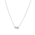 1948-2 Bead Toi Et Moi Necklace-Necklaces-Sterling Silver-Blue Ruby Jewellery-Vancouver Canada