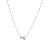 1948-2 Bead Toi Et Moi Necklace-Necklaces-Sterling Silver-Blue Ruby Jewellery-Vancouver Canada