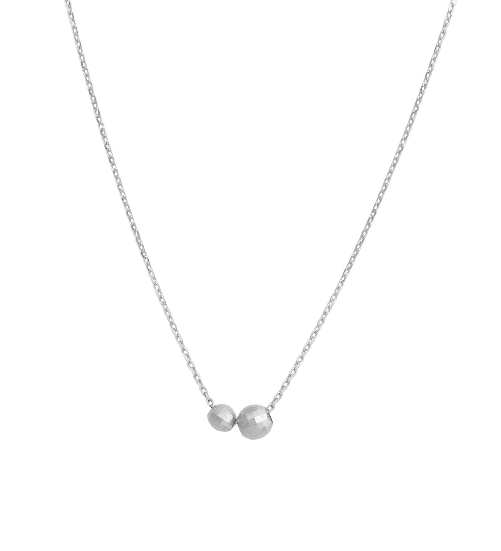 1948-2 Bead Toi Et Moi Necklace-Necklaces-Sterling Silver-Blue Ruby Jewellery-Vancouver Canada