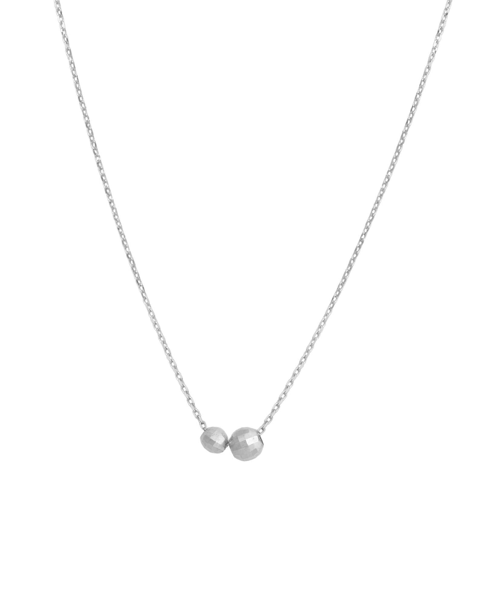 1948-2 Bead Toi Et Moi Necklace-Necklaces-Sterling Silver-Blue Ruby Jewellery-Vancouver Canada