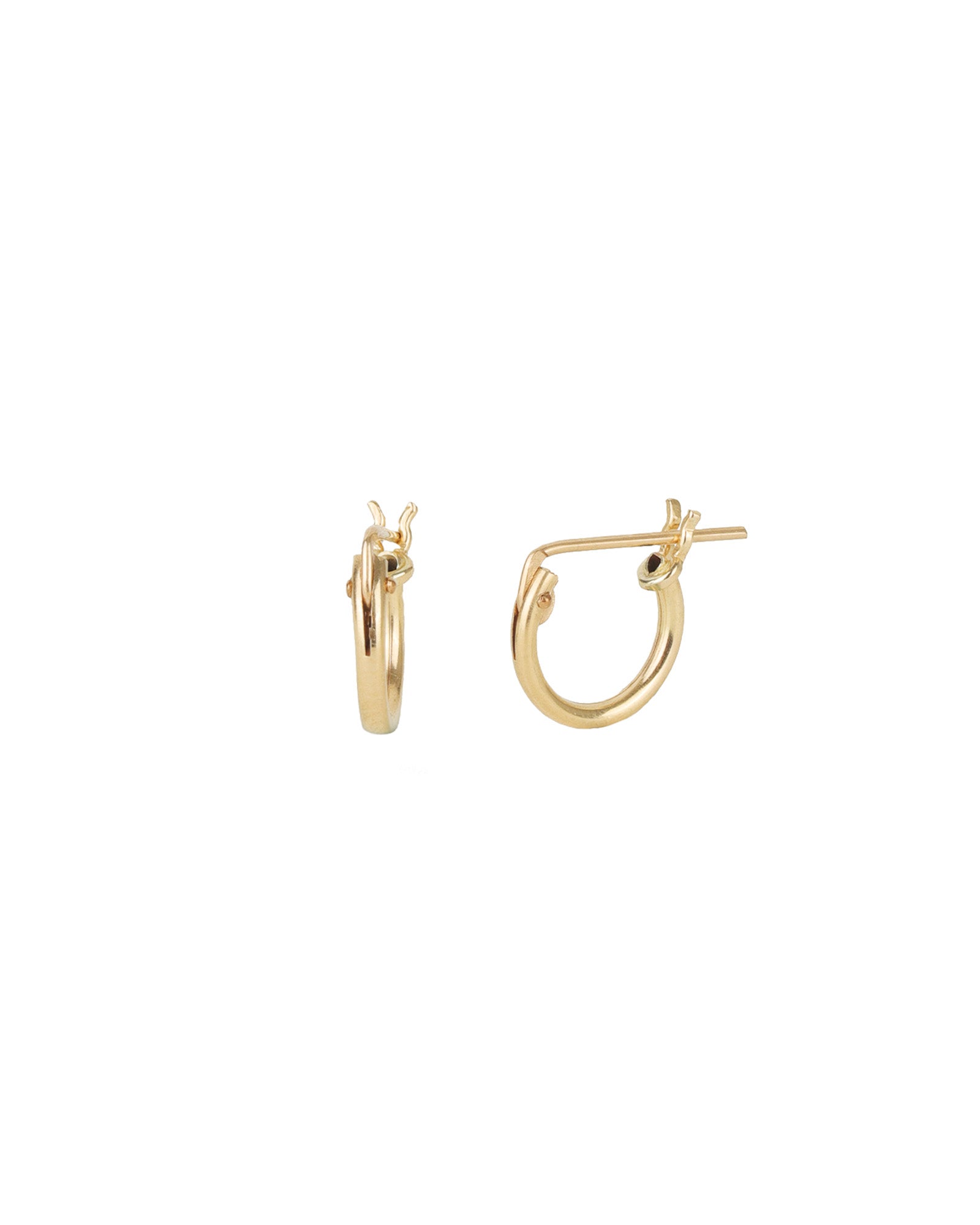 1948-Thin Tube Hoops-Earrings-14k Gold Filled-10mm-Blue Ruby Jewellery-Vancouver Canada