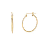 1948-Thin Tube Hoops-Earrings-14k Gold Filled-20mm-Blue Ruby Jewellery-Vancouver Canada