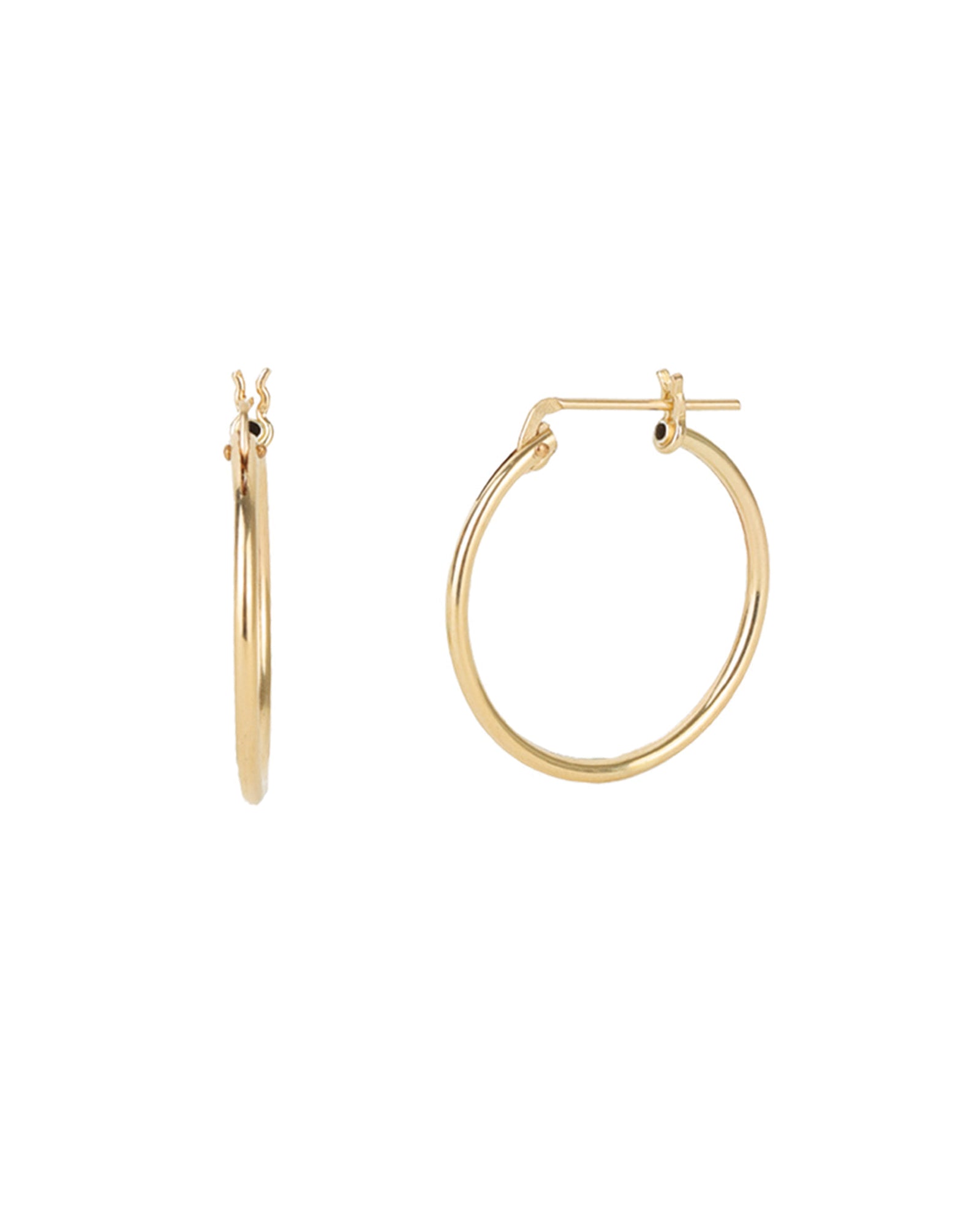 1948-Thin Tube Hoops-Earrings-14k Gold Filled-20mm-Blue Ruby Jewellery-Vancouver Canada