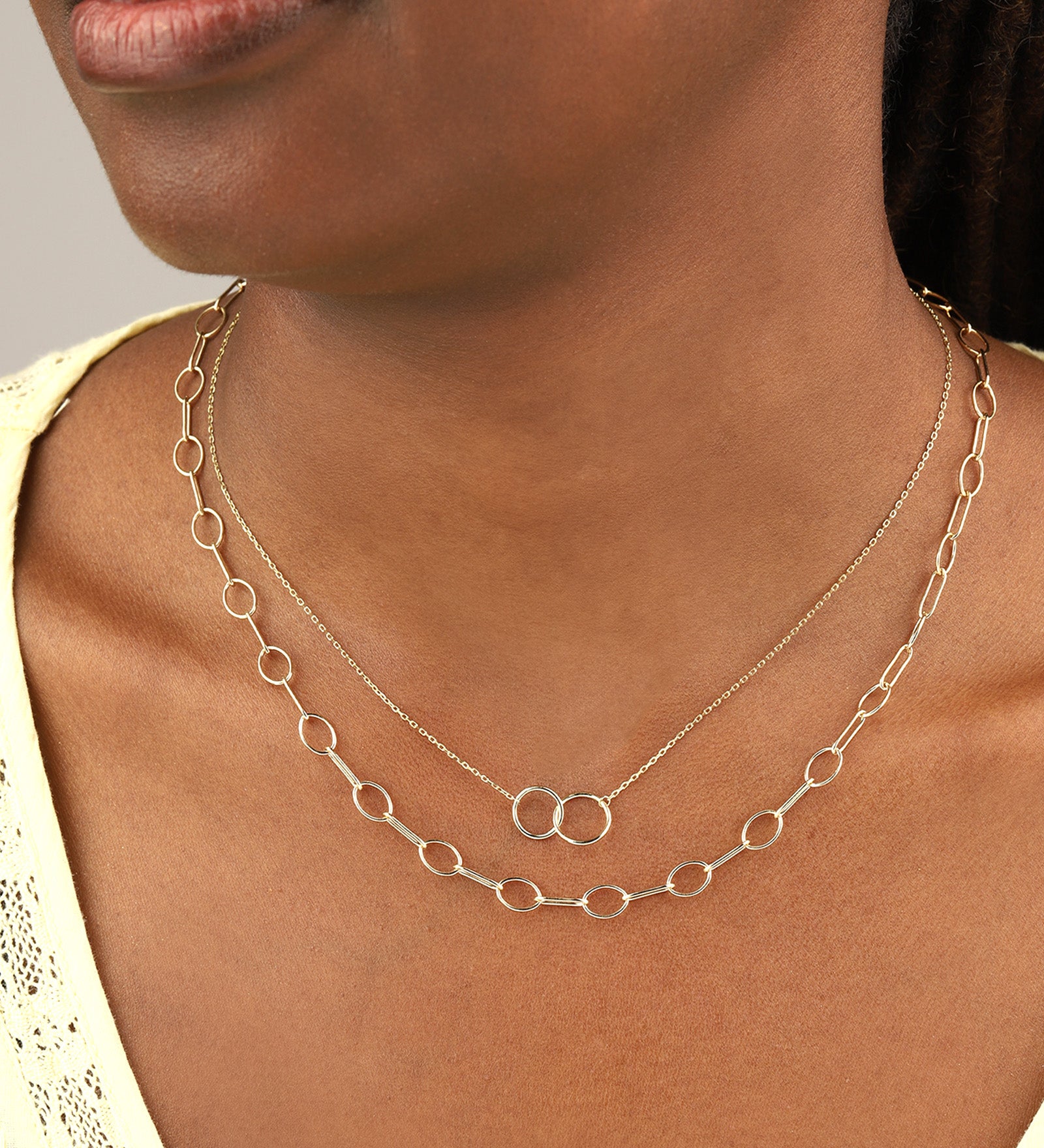 1948-Oval Flat Link Chain Necklace-Necklaces-Blue Ruby Jewellery-Vancouver Canada