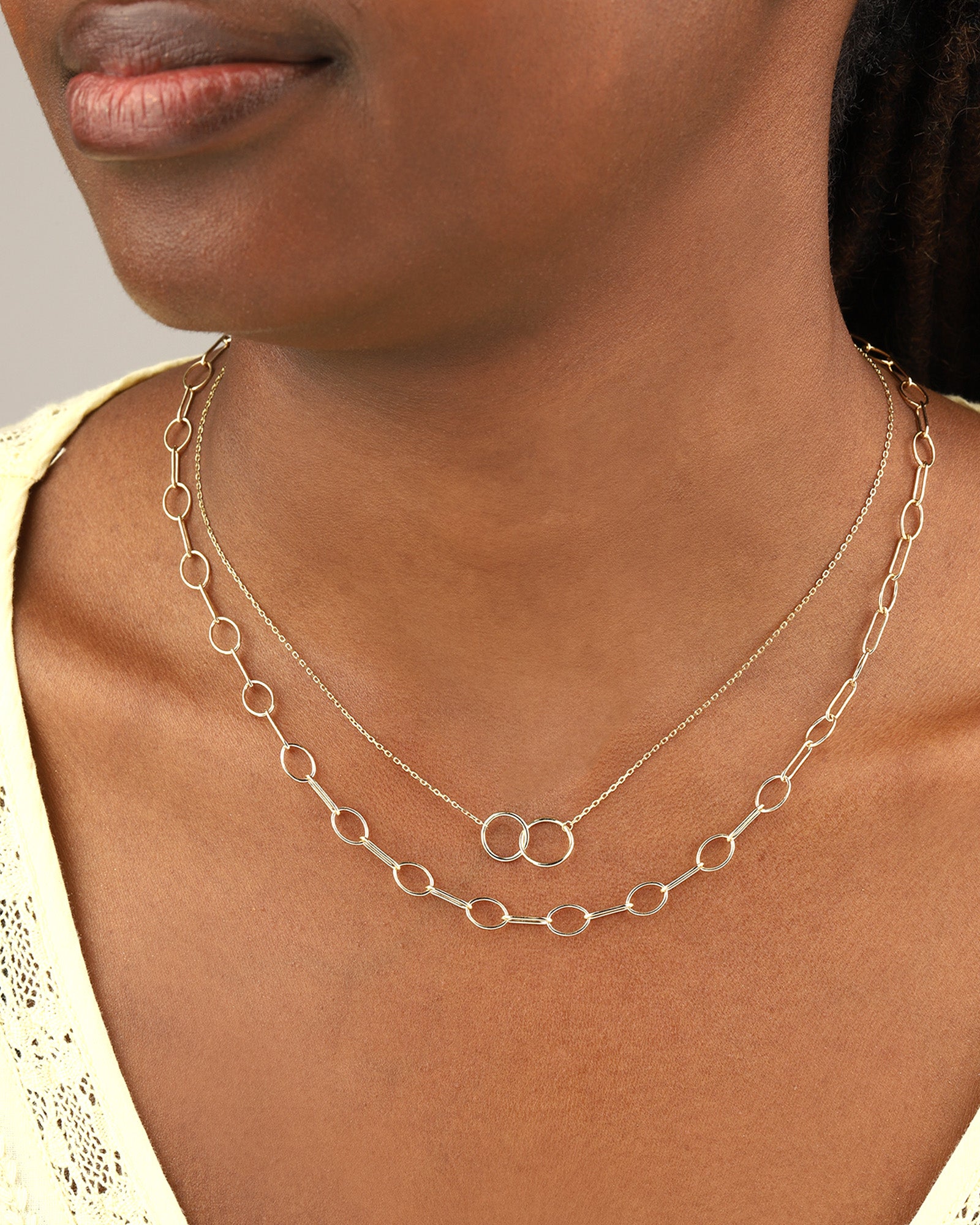 1948-Oval Flat Link Chain Necklace-Necklaces-Blue Ruby Jewellery-Vancouver Canada