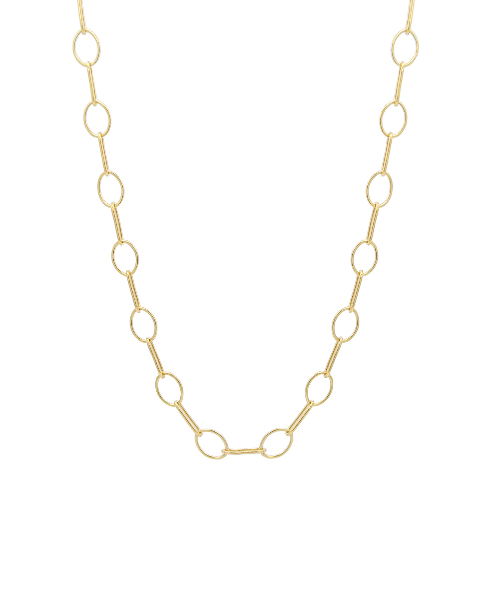 1948-Oval Flat Link Chain Necklace-Necklaces-14k Gold Filled-Blue Ruby Jewellery-Vancouver Canada