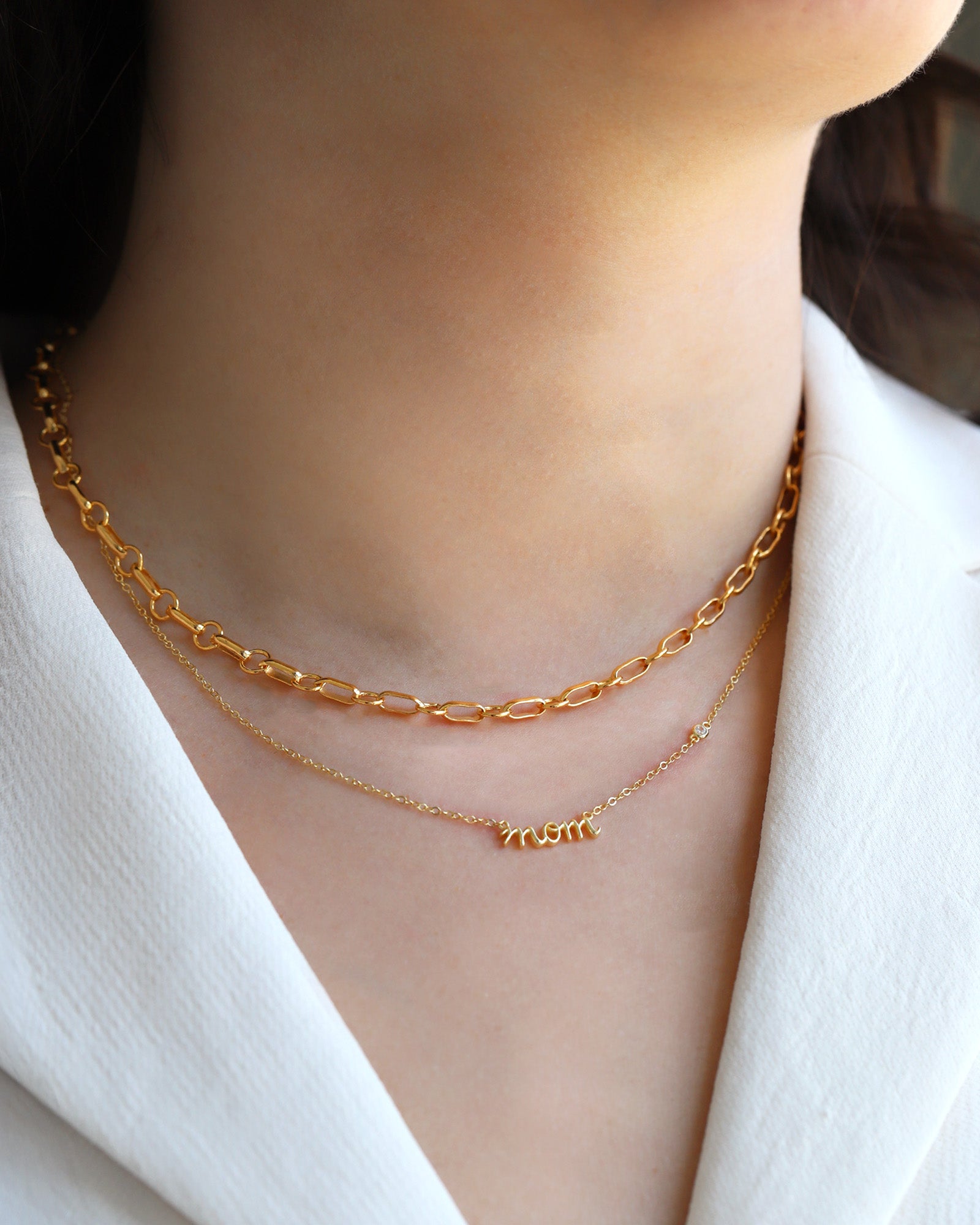 1948-Belcher Rolo Chain Necklace | Large-Necklaces-Blue Ruby Jewellery-Vancouver Canada
