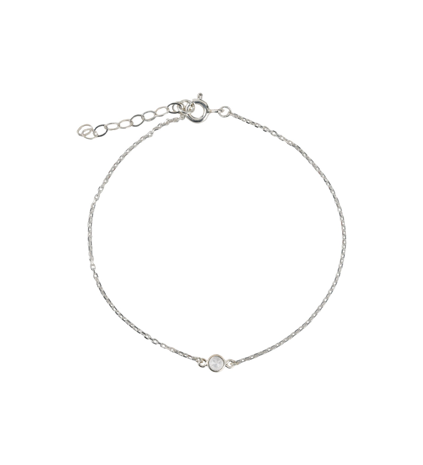 Single 3mm CZ Bracelet Sterling Silver, Cubic Zirconia
