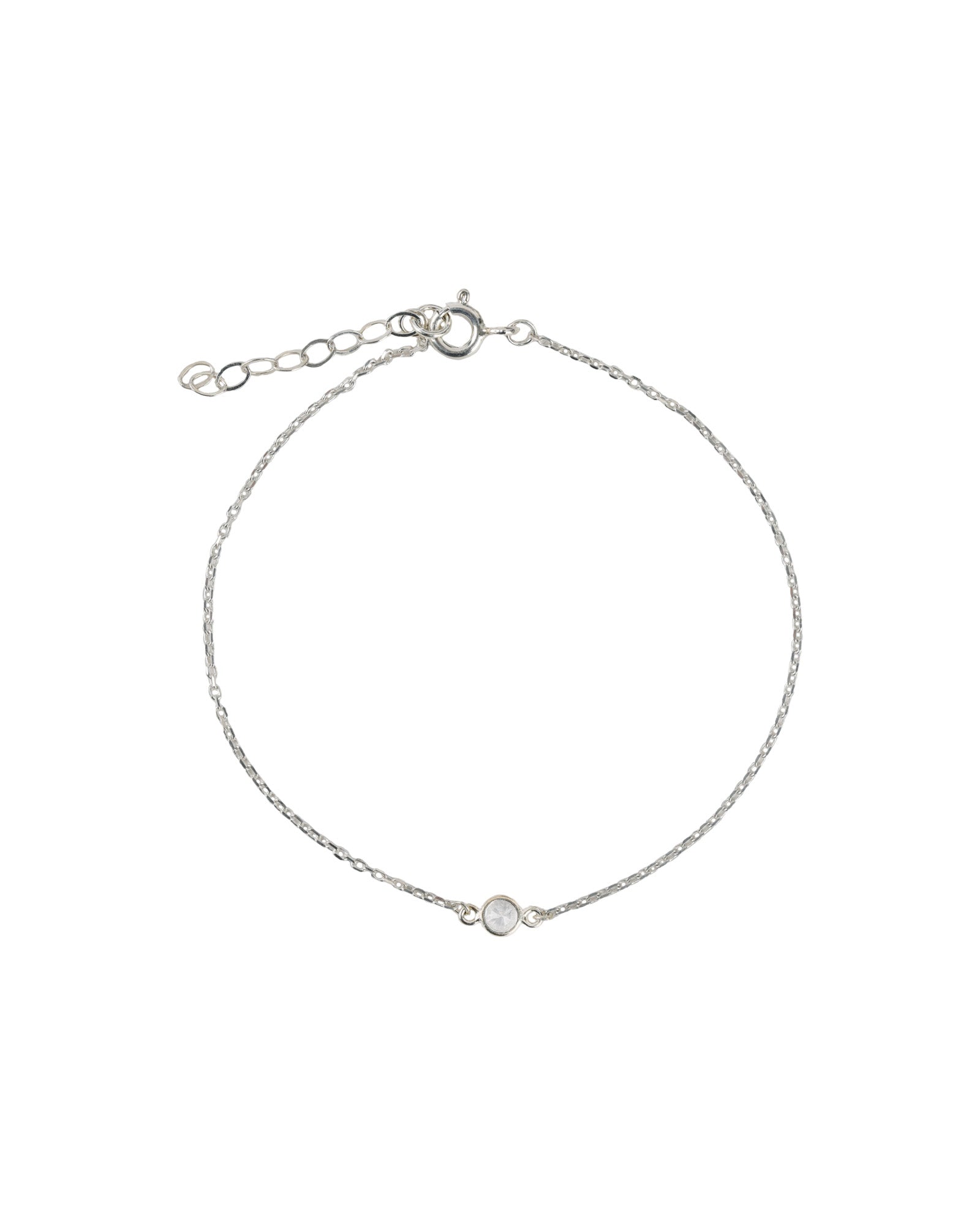 Single 3mm CZ Bracelet Sterling Silver, Cubic Zirconia