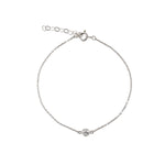 Single 4mm CZ Bracelet Sterling Silver, Cubic Zirconia