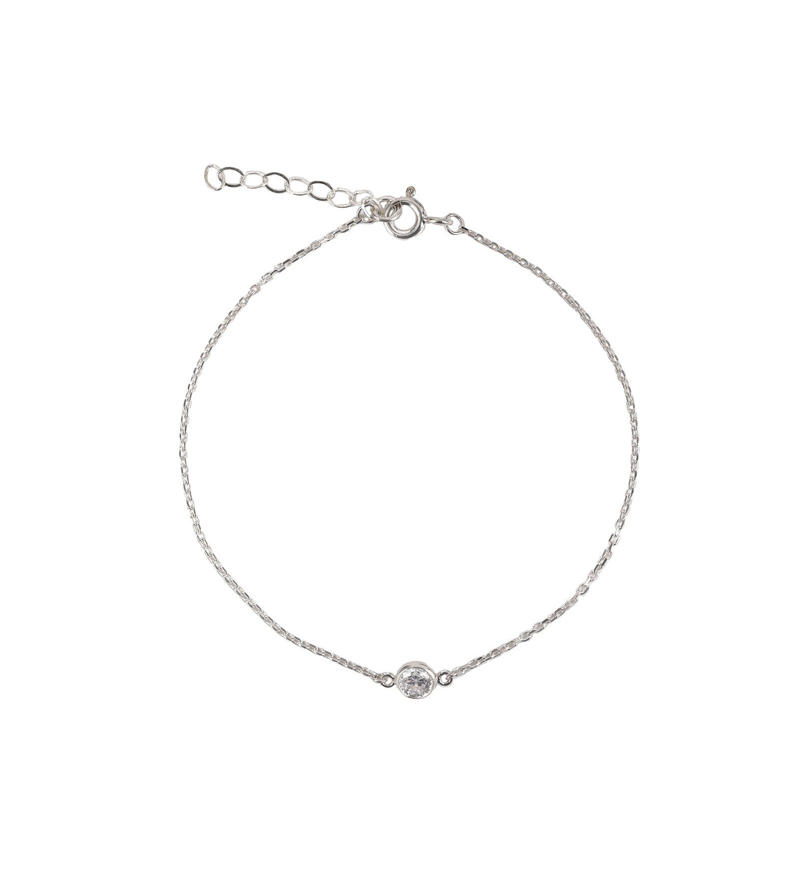 Single 4mm CZ Bracelet Sterling Silver, Cubic Zirconia