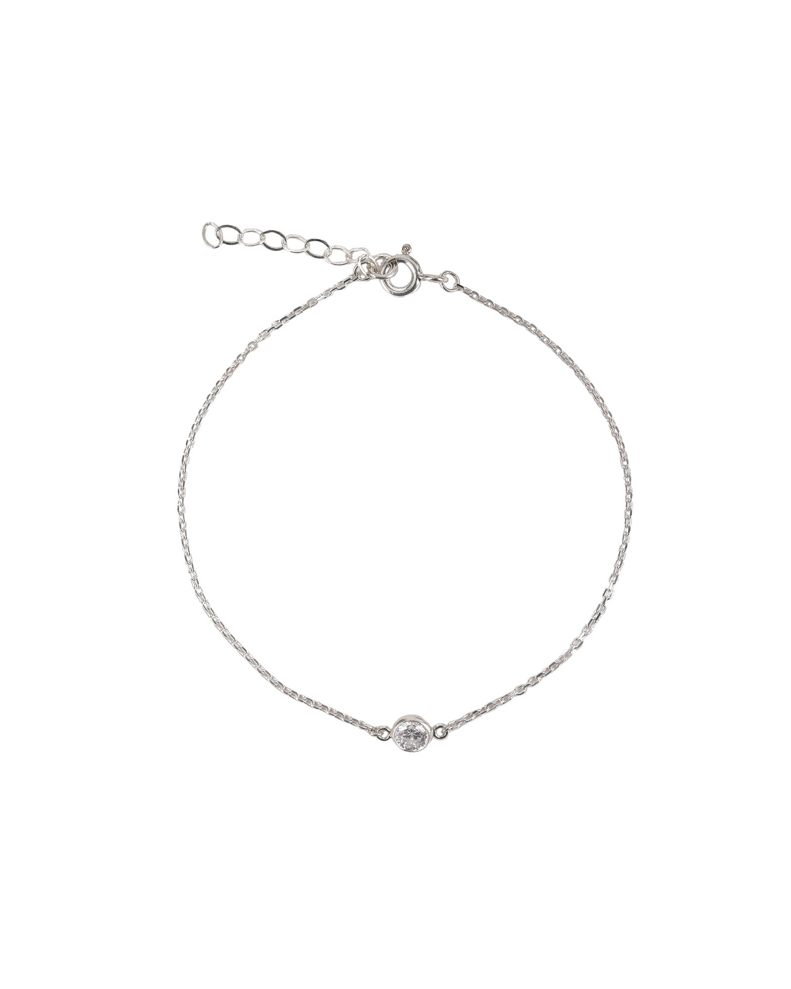 Single 4mm CZ Bracelet Sterling Silver, Cubic Zirconia