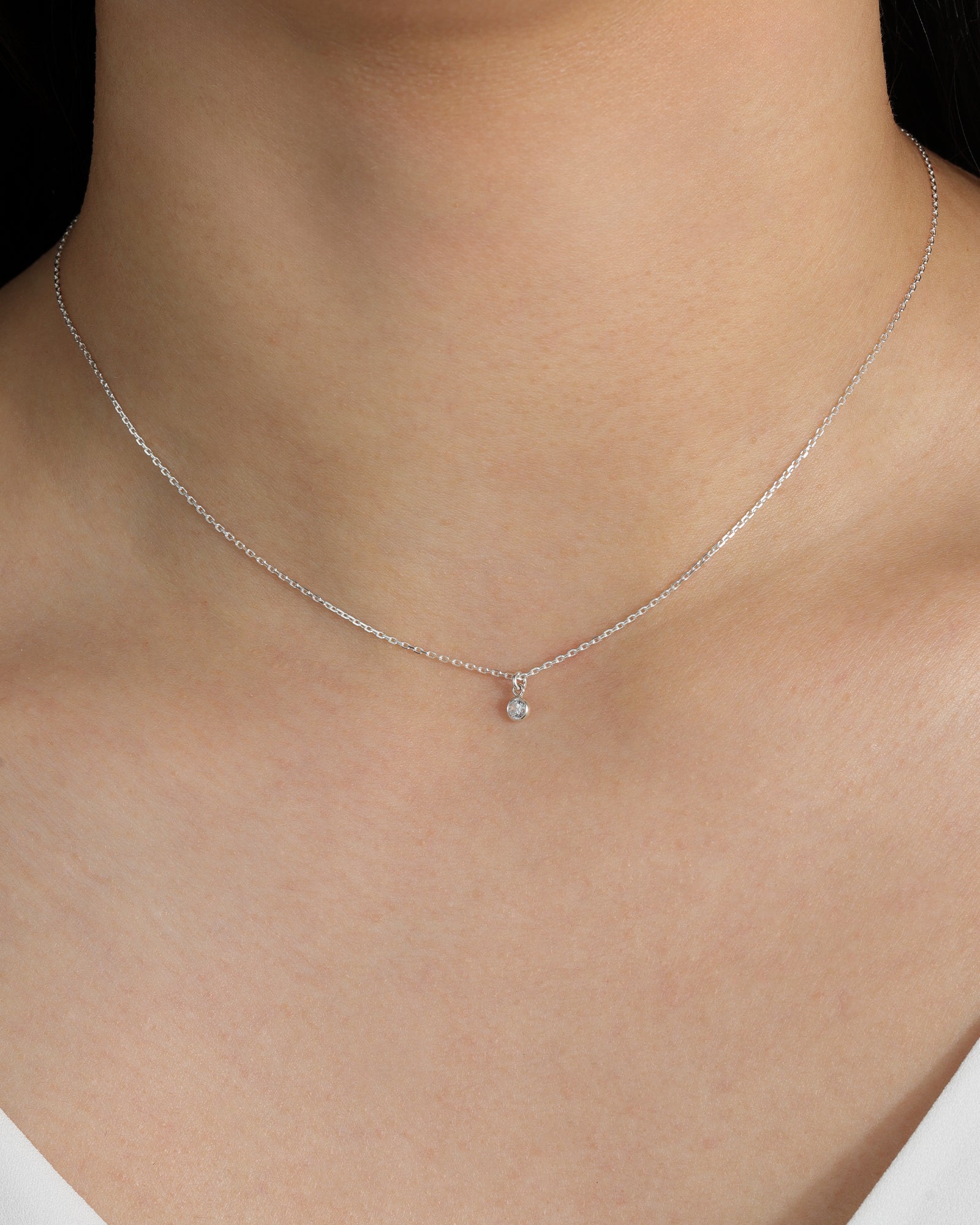 1948-Single CZ Drop Necklace-Necklaces-Blue Ruby Jewellery-Vancouver Canada