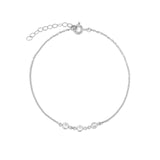 Three CZ Bracelet Sterling Silver, Cubic Zirconia