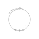 Three Graduated CZ Bracelet Sterling Silver, Cubic Zirconia