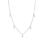 1948-Five Stationed CZ Drop Necklace-Necklaces-Sterling Silver, Cubic Zirconia-Blue Ruby Jewellery-Vancouver Canada