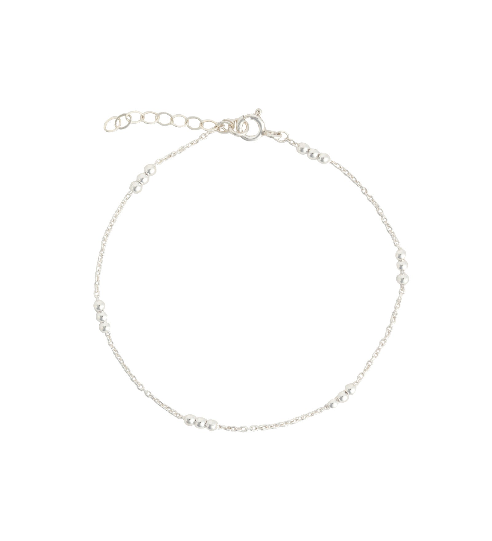3 Bead Station Bracelet Sterling Silver