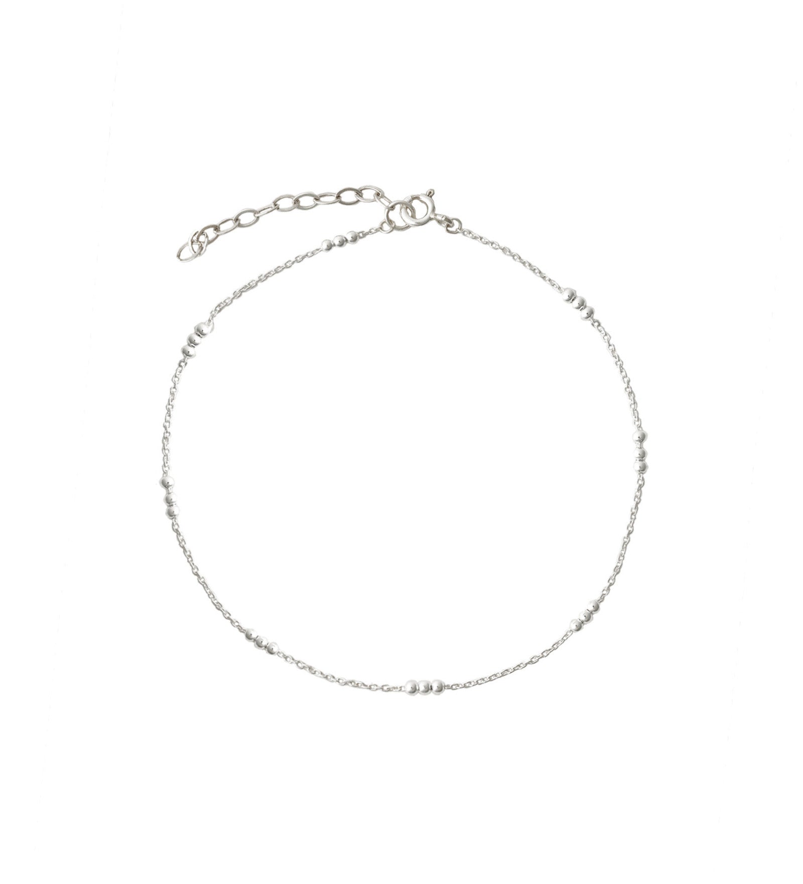 1948-3 Bead Station Anklet-Anklets-Sterling Silver-Blue Ruby Jewellery-Vancouver Canada