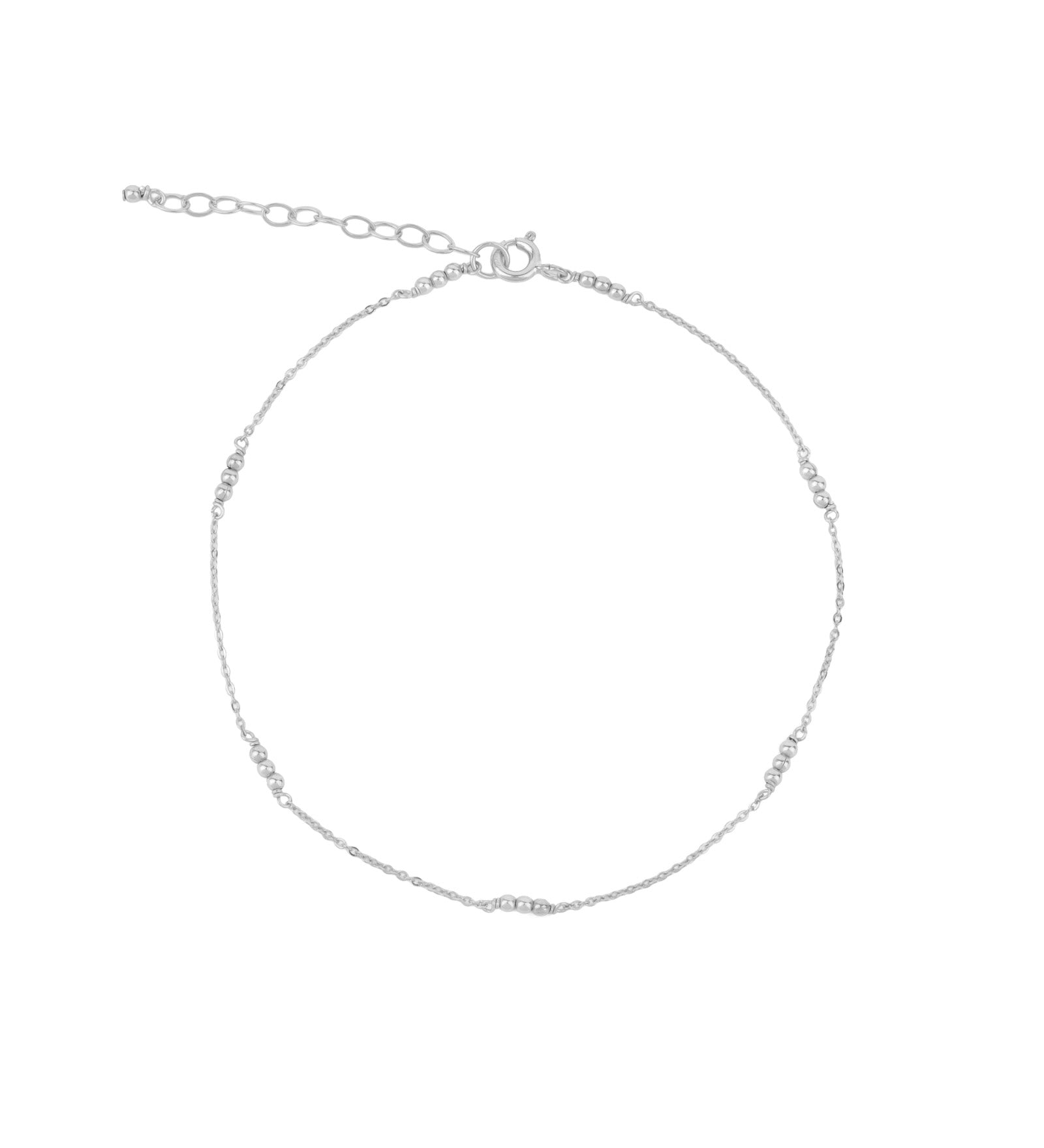 1948-3 Bead Station Anklet-Anklets-Sterling Silver-Blue Ruby Jewellery-Vancouver Canada
