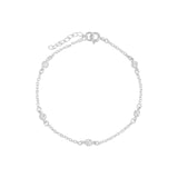 5 CZ Station Bracelet Sterling Silver, Cubic Zirconia