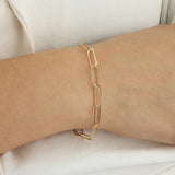 XL Paperclip Chain Bracelet 14k Gold Filled