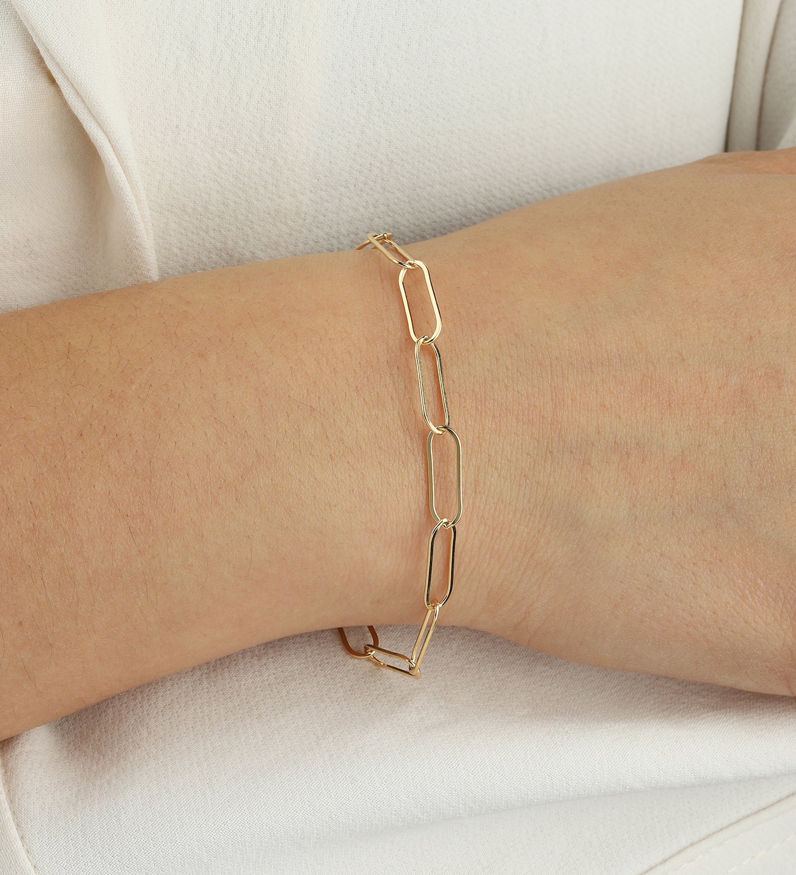 XL Paperclip Chain Bracelet 14k Gold Filled